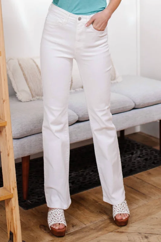 Wardrobe Upgrade High Waist Boot Cut Jean In Pure White