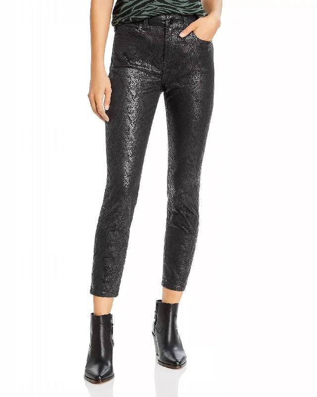 Sophisticated Cut Coated Skinny Ankle Jean In Mamba Snake