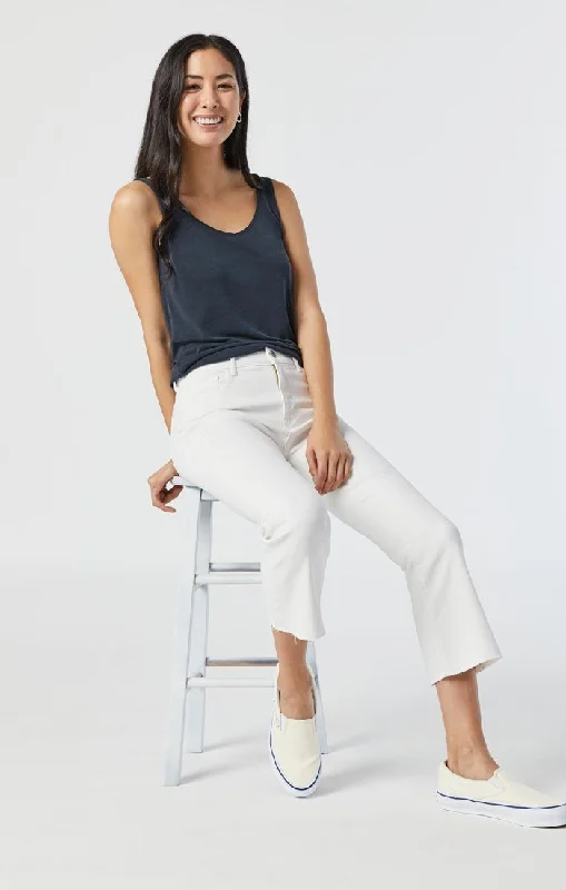 Chic Style ANIKA CROP FLARE IN OFF-WHITE LA VINTAGE