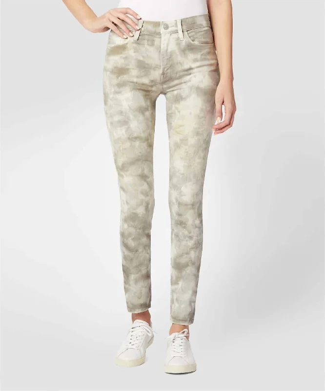 Unleash Your Trend Driven Style Collin High-Rise Skinny Jean In Sage Fatigue Tie-Dye
