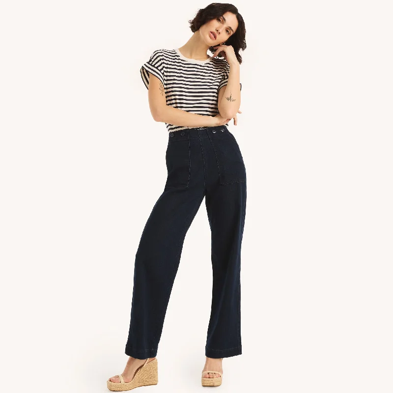 Trend Setting Wardrobe Nautica Womens Sustainably Crafted True Flex High-Rise Sailor Denim