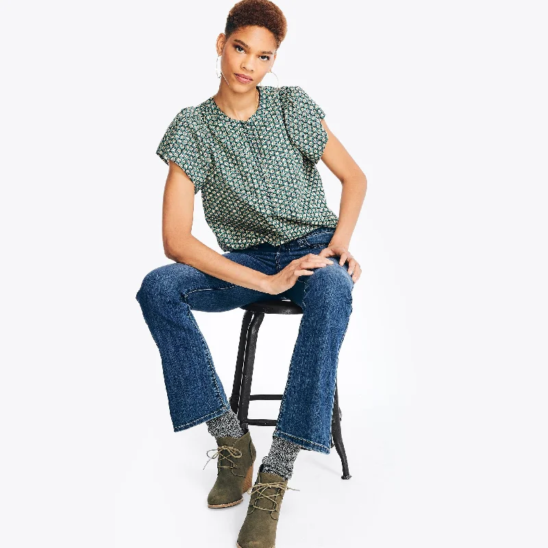 End Of Season Clearance Nautica Womens Sustainably Crafted True Flex Mid-Rise Bootcut Denim