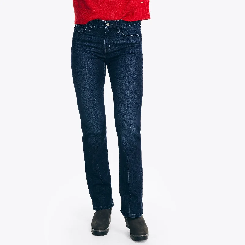 Effortless Chic Apparel Nautica Womens Sustainably Crafted True Flex Mid-Rise Bootcut Denim