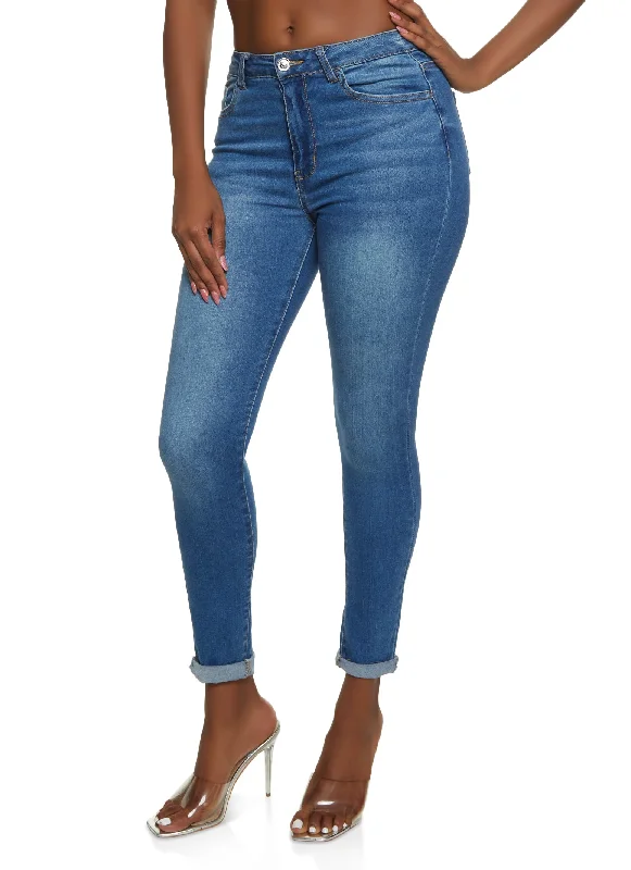 Fashion Forward, Function First WAX Whiskered Rolled Cuff Skinny Jeans