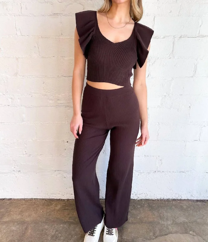 Brand Name Clothing Discount Extravaganza Cozy Harmony Pants In Brown