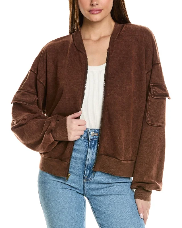 Classic Women's Fashion Project Social T New In Town Zip Front Washed Jacket