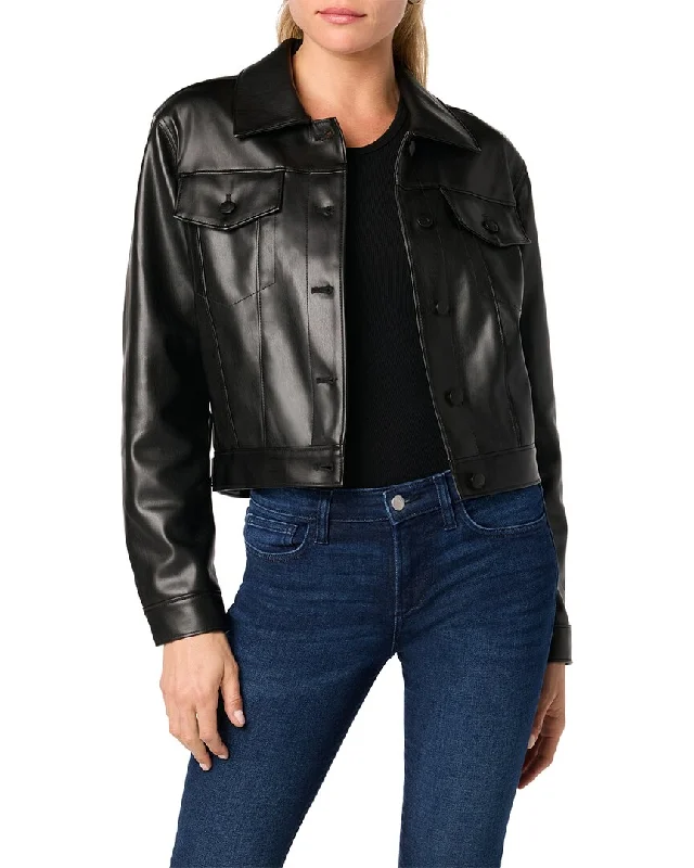 Save Big JOE'S Jeans Black Cropped Trucker Jacket