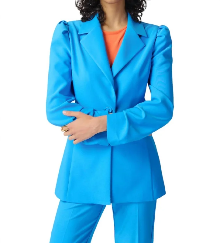 Huge Markdowns Formal Single Breasted Blazer In French Blue