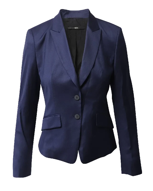 Mega Sale Hugo Boss Single Breasted Blazer in Blue Wool