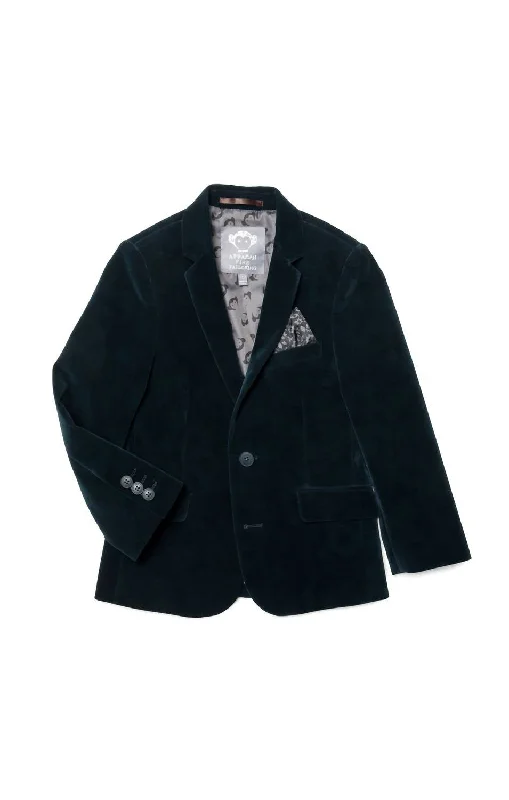 Signature Style Essentials Boys Suit Blazer In Black Velvet