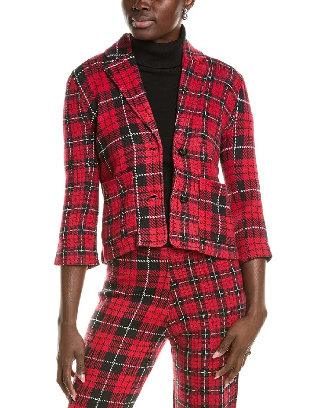 New In This Season Minnie Rose Mixed Plaid Blazer