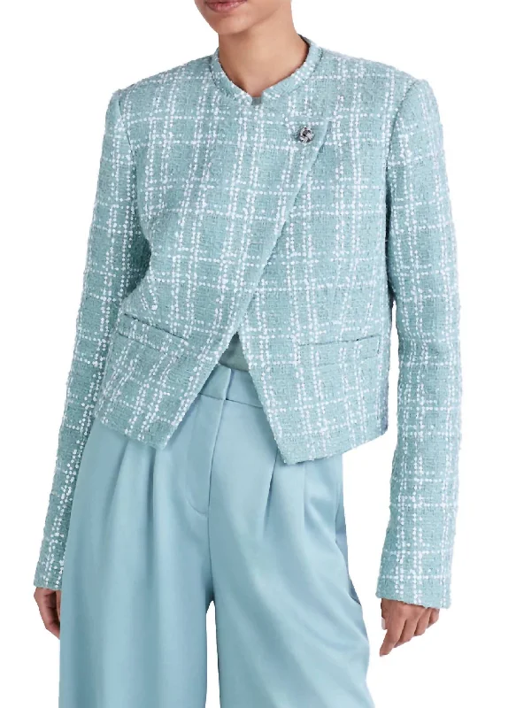 Luxury Comfort Delilah Sequin Jacket In Teal
