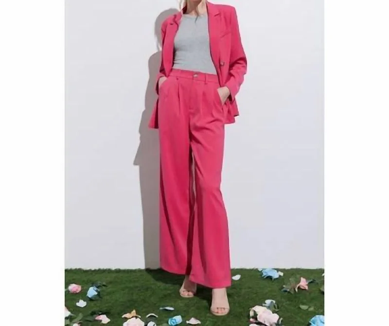 Casual Chic Double Breasted Blazer In Pink