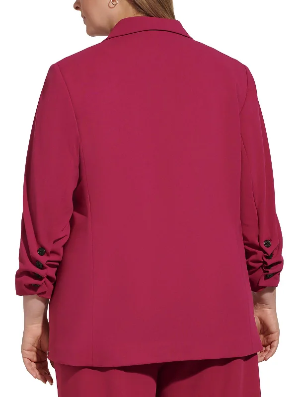 Athleisure Wear Special Offer Plus Womens Notch Collar 3/4 Sleeve One-Button Blazer