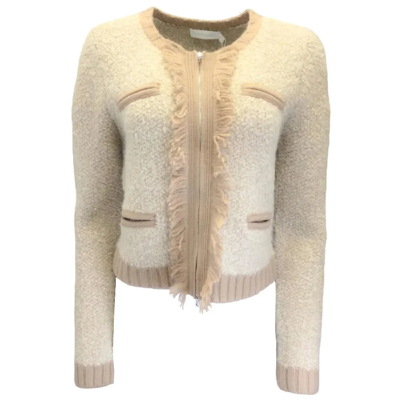 Effortless Comfort Audrina Jacket In Sand Multi