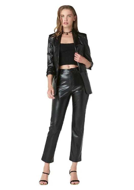 Chic Outfits Kia Fauz Leather Blazer In Black