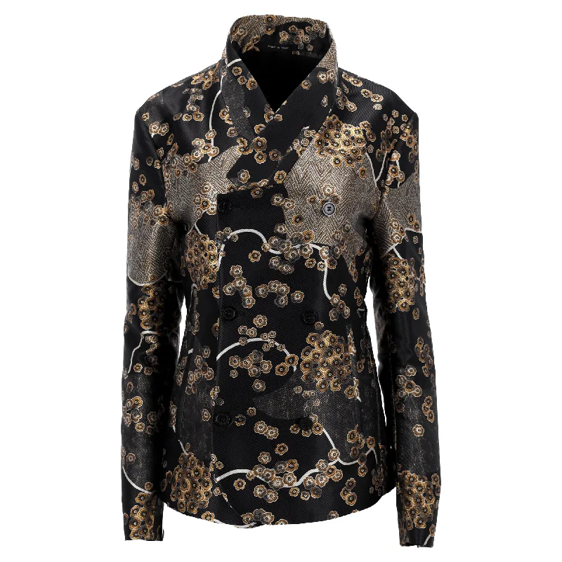 Early Access To Art Deco Styles Sale Emporio Armani Jacquard Blazer in Black Polyester Early Access To Art Deco Styles Sale Emporio Armani Jacquard Blazer in Black Polyester