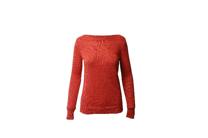 Comfort Meets Fashion Theory Crew Neck Sweater in Coral Wool