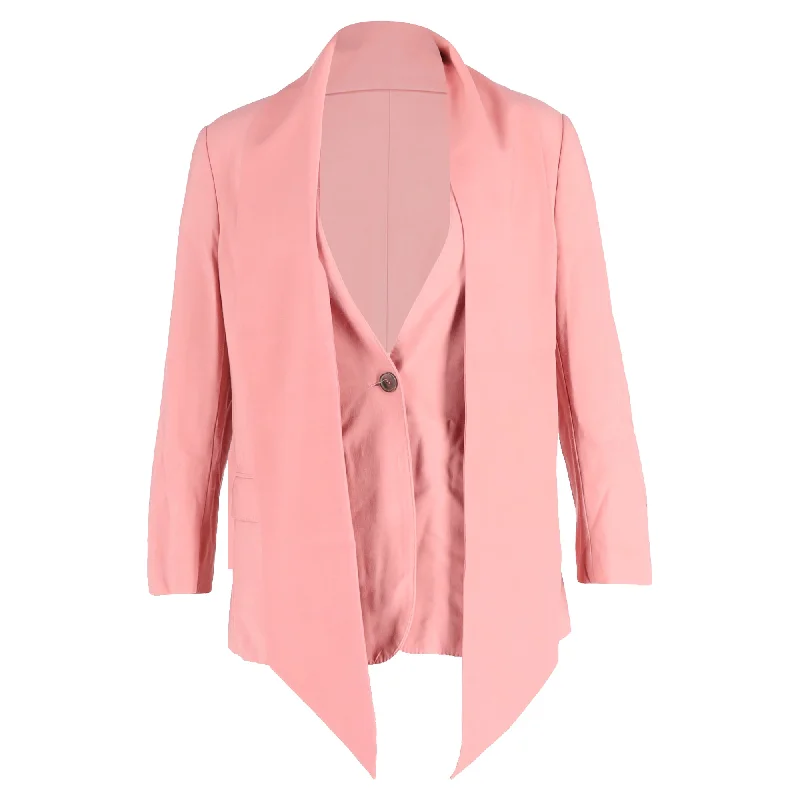 Limited Stock Salvatore Ferragamo Bow Detail Blazer in Pink Viscose