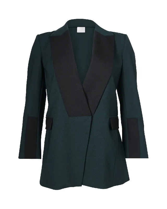 Limited Time Offers Dion Lee Two-Toned Blazer in Forest Green and Black Polyester