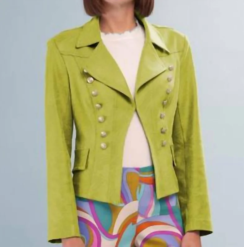Sustainable Fashion Extravaganza Leather Jacket In Limeade