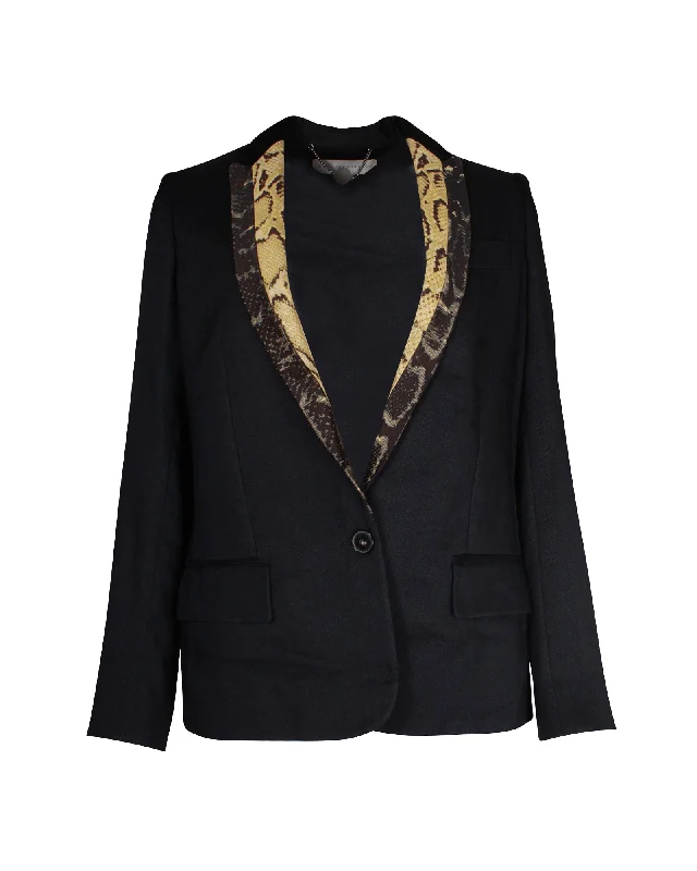 Father's Day Deals Stella McCartney Jacquard Collar Bazer in Black Wool