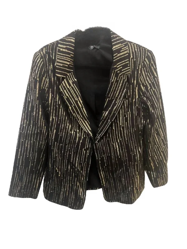 Style Beyond Borders Women's Linda Gold Sequin Jacket In Black/gold