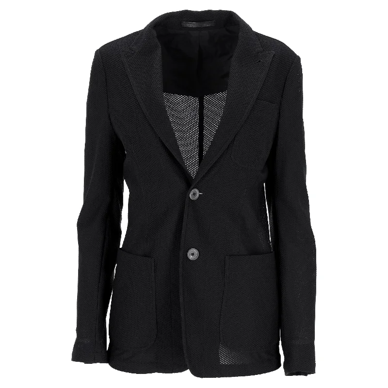 Holiday Sale Giorgio Armani Mesh Back Blazer in Black Polyamide