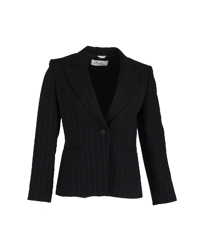 Minimalist Office - Ready Style Max Mara Pianoforte Striped Blazer in Black Polyester