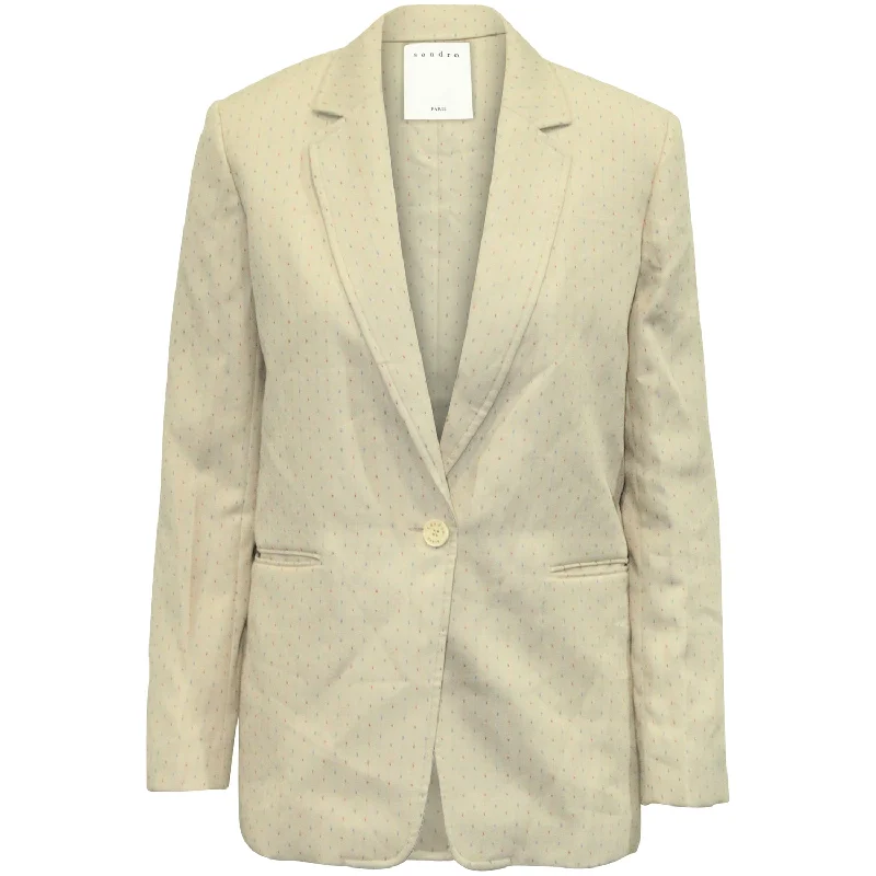 Best Sellers Sandro Paris Printed Tailored Blazer in Multicolor Polyester Viscose