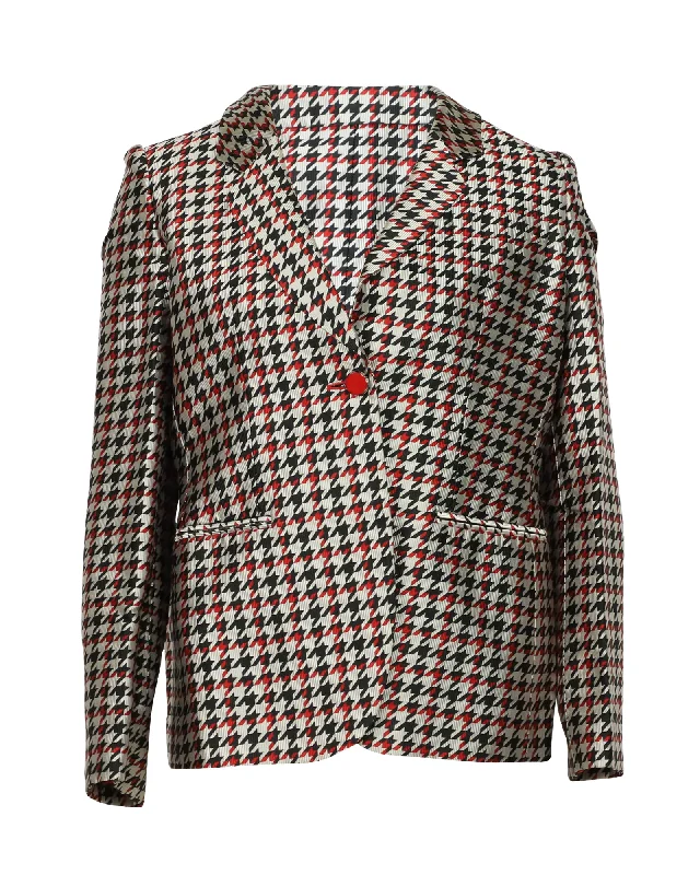 Trend Driven Wardrobe Giorgio Armani Houndstooth Blazer in Multicolor Silk