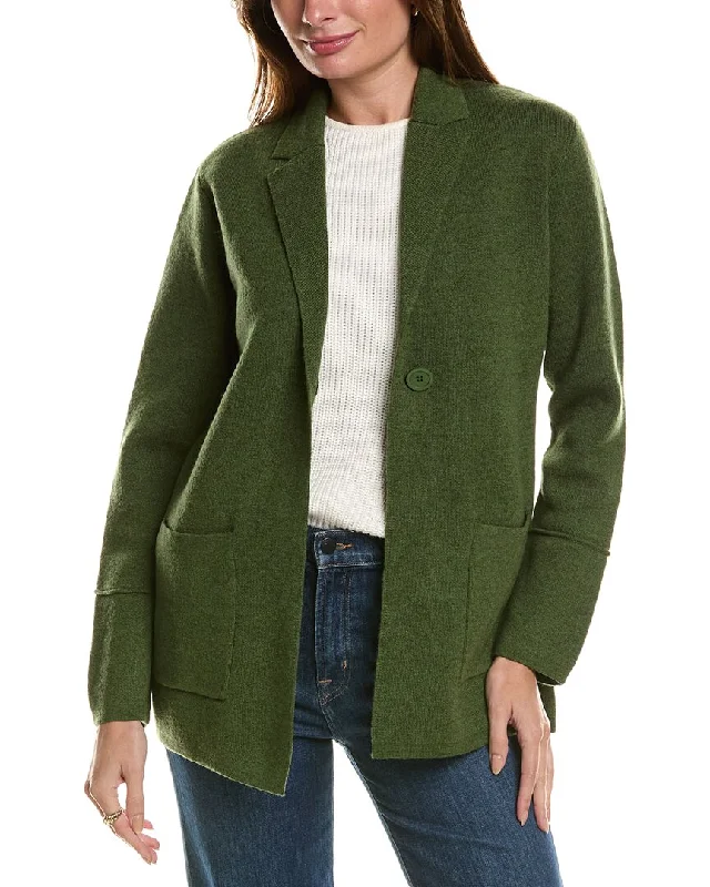 Coastal Beach - Inspired Style Forte Cashmere Double Knit Wool & Cashmere-Blend Blazer Coastal Beach - Inspired Style Forte Cashmere Double Knit Wool & Cashmere-Blend Blazer