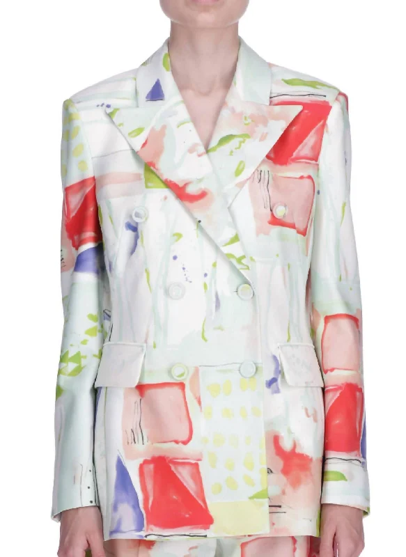 Browse Our Top Products Printed Double Breasted Jacket In Multi