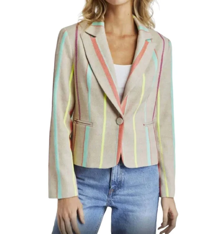 Flash Sale Now Milo Stripe Blazer In Sand