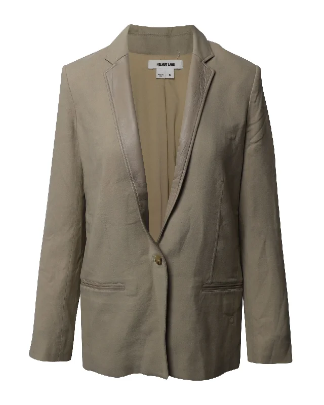 Best Sellers Helmut Lang Noa Single Breasted Blazer in Beige Viscose