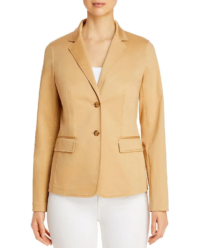 Limited Stock Thatcher Notched Lapel Blazer In Honeynut