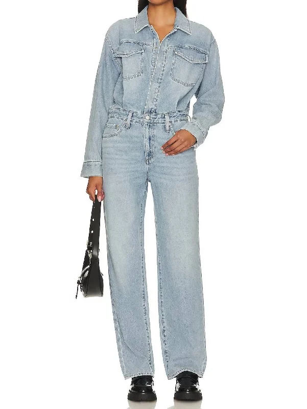 Casual Fashion Nikkie Long Sleeve Jumpsuit In Savoy