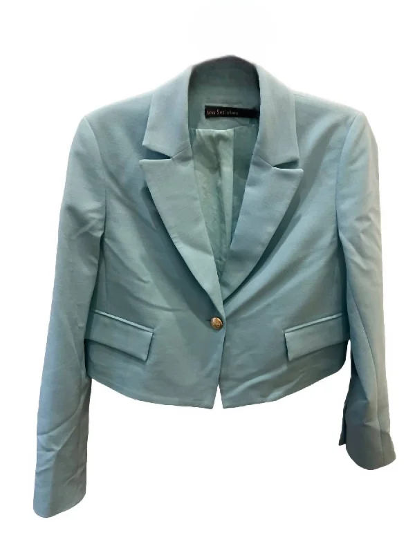 Trend Forward Threads Women's Short Flap Pockets Jacket In Aqua