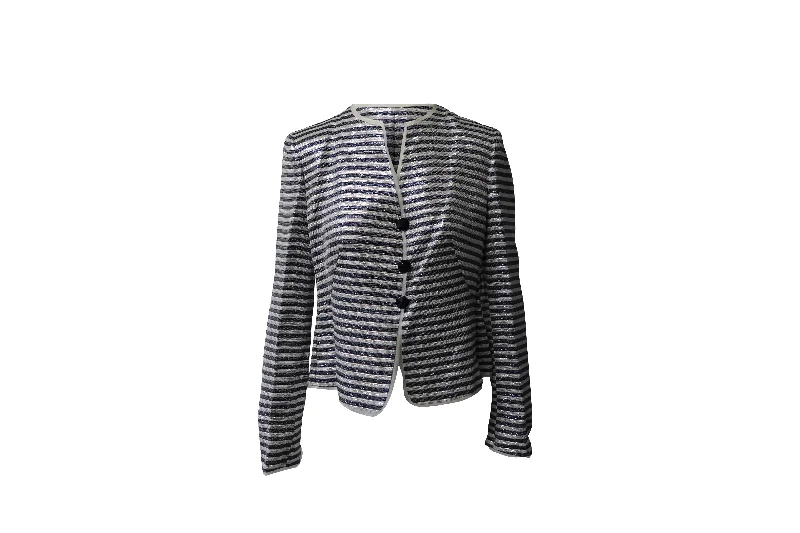 Durable Fashion Picks Armani Collezioni Striped Shiny Jacket in Multicolor Viscose