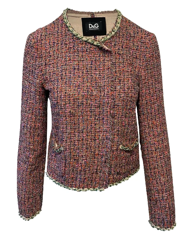 Break Fashion Norms Dolce & Gabbana Evening Jacket in Pink Tweed