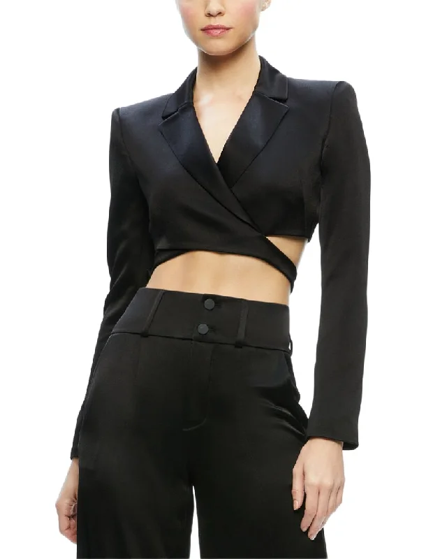 Trendy Pulse alice + olivia Leone Cropped Cutaway Wrap Blazer