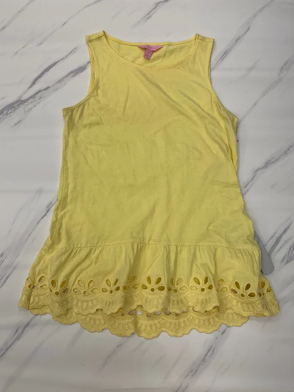 Affordable Trendy Clothes For Women Yellow Top Sleeveless Basic Lilly Pulitzer, Size Xs