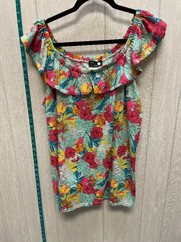 Women's Evening Wear Floral Print Top Sleeveless Lane Bryant, Size 3x