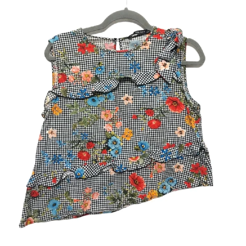 Comfortable Casual Wear Floral Print Top Sleeveless Zara, Size M