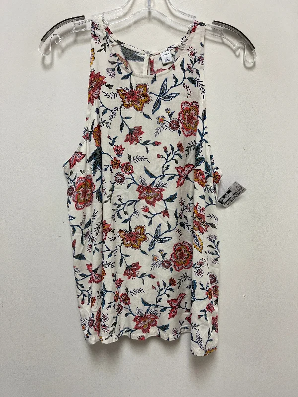 Vintage Charm Cream Top Sleeveless Old Navy, Size M