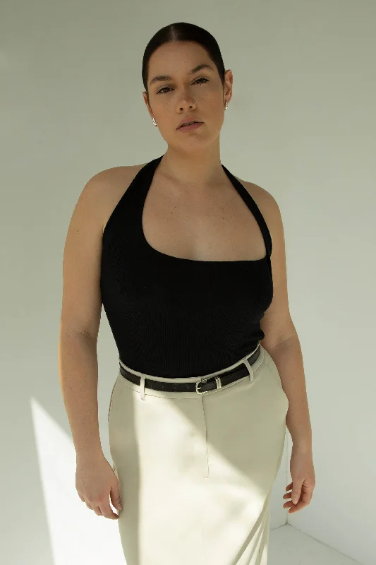 Women's Outerwear Attire Women's Outerwear Clothing RIBBED HALTER TANK