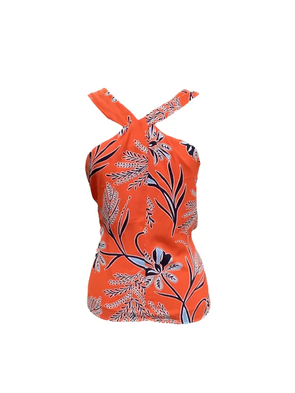Trendy Athleisure Clothing For Women Orange Top Sleeveless Banana Republic, Size Xs