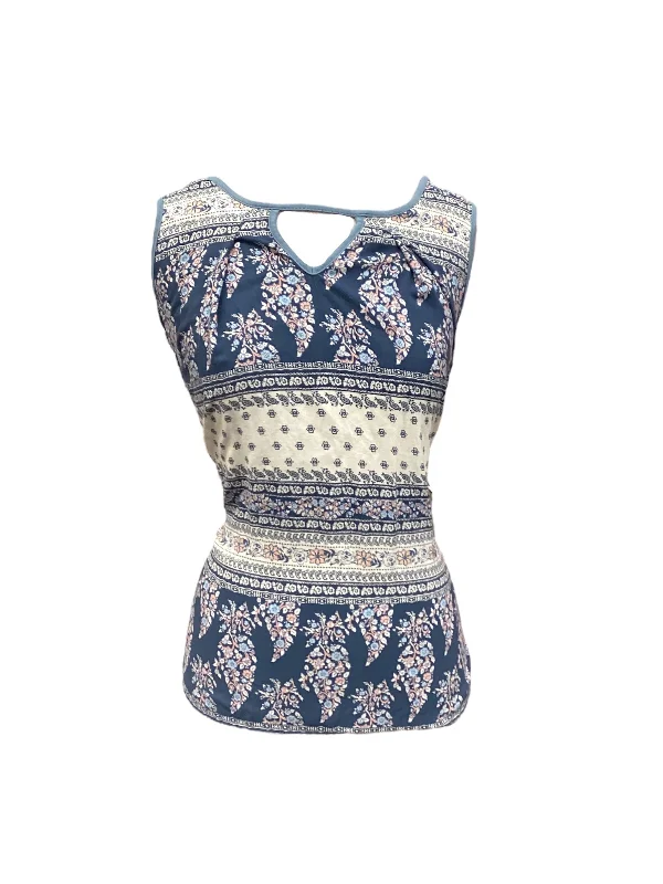 Women's Chic Outerwear Attire Blue Top Sleeveless Westport, Size M