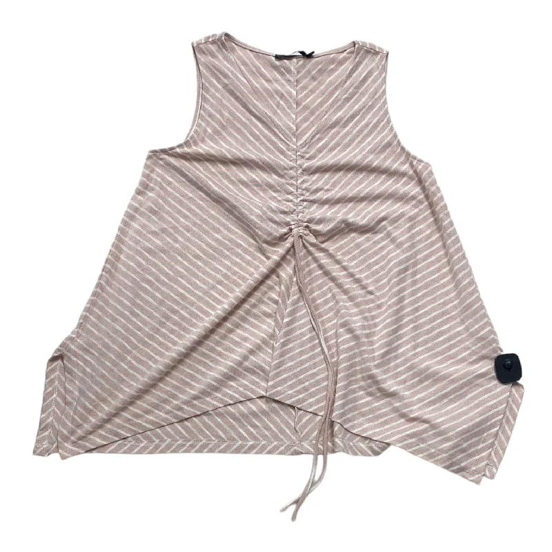 Classic Appeal Pink & White Top Sleeveless Doe & Rae, Size L