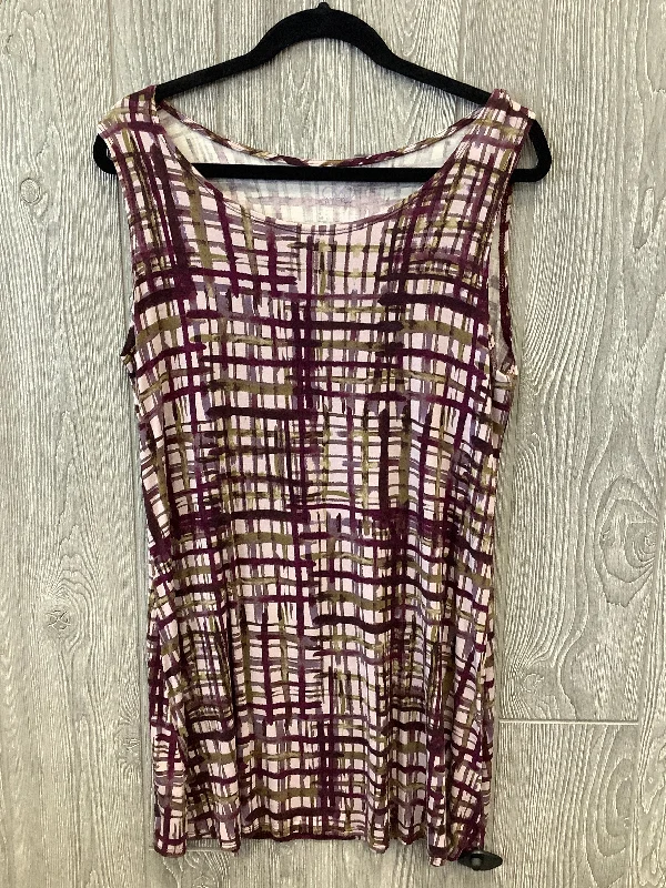 Affordable Fashion Clothing For Women Purple Top Sleeveless Logo, Size L